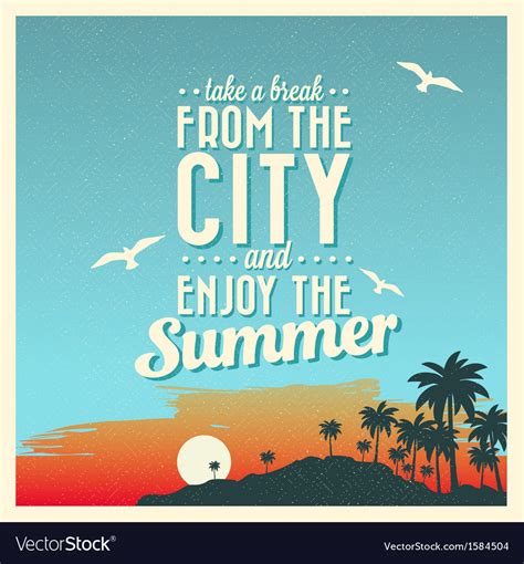 Retro Vintage Summer Poster Design With Typography