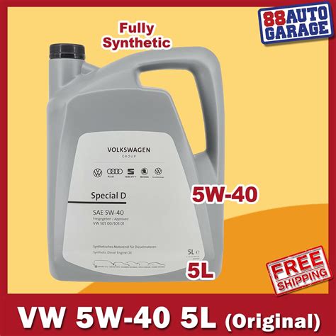 Volkswagen Vw 5w40 Fully Synthetic Special D Engine Oil 5w 40 5l