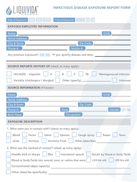 Fillable Online Infectious Disease Exposure Report Form Ider Fl Hq V