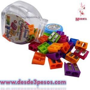 Bote Con 48pza De Sacapuntas Doble En Colores Koovi En Varios Colores