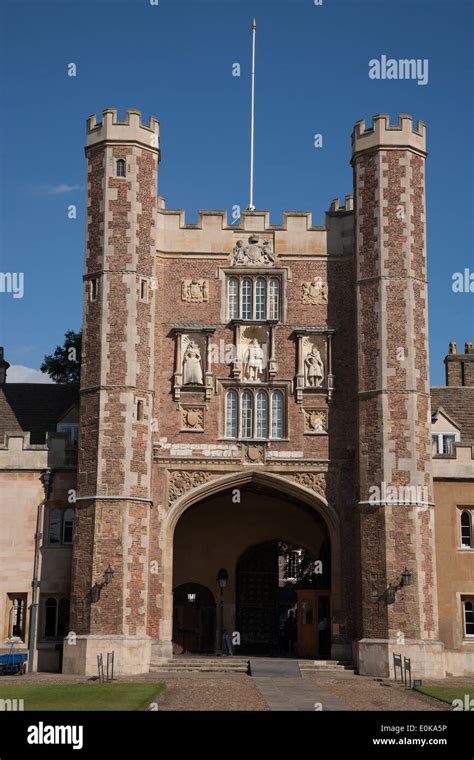 Great Court Trinity College Cambridge University England Uk Stock