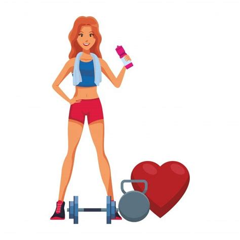 Desenhos Animados De Mulher De Fitness Vetor Premium Desenhos