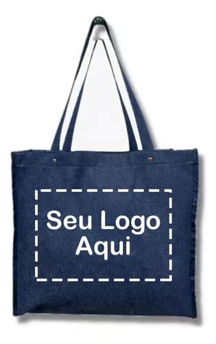 100 Sacolas Bolsas Jeans Personalizada C Logo Da Sua Empresa