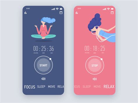 Timer/Meditation app by Irina Arbuzova on Dribbble