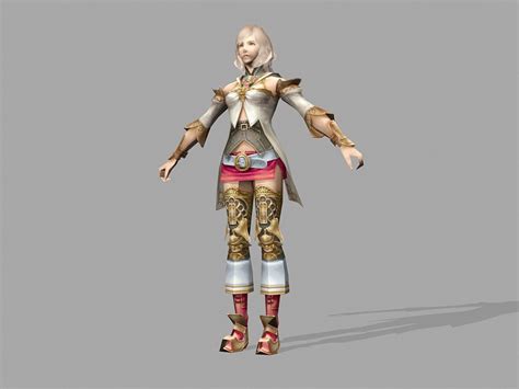 Manga Warrior Girl 3d Model 3ds Max Files Free Download Cadnav