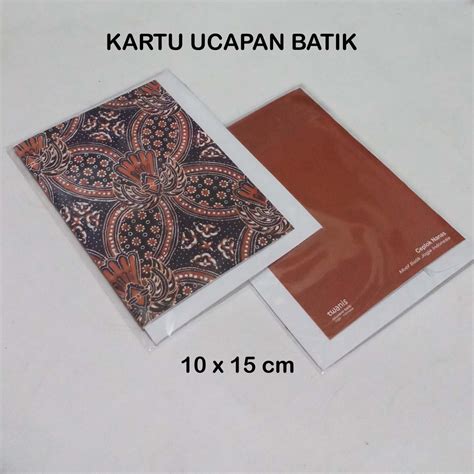 Jual Kartu Ucapan Batik Greeting Card Batik Gift Card Motif Ceplok