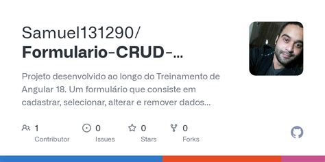 GitHub Samuel131290 Formulario CRUD Angular 18 Projeto Desenvolvido