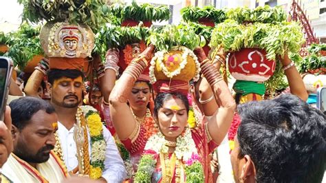 Jogini Shyamala First Bonam At Balkampet Yellamma Temple Balkampet