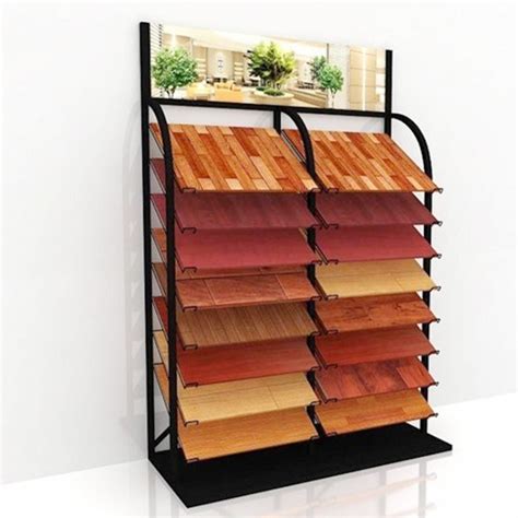 Black Wood Floor Stone Showroom Promotional Ceramic Tile Display Stand