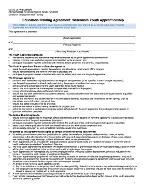 Education/Training Agreement: Wisconsin Youth Apprenticeship - Dwd ...