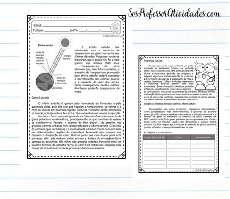 Efeito Estufa Sos Professor Atividades 7º Ano