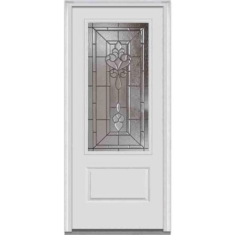 Milliken Millwork 37 5 In X 81 75 In Fontainebleau Decorative Glass 3 4 Lite 1 Panel Primed