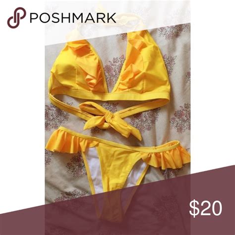 Frilly Mermaid Bikini Set Frilly Sunflower Yellow Bikini Set