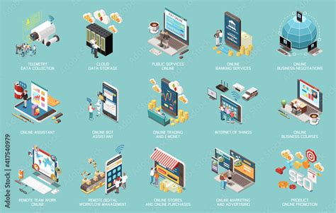 Digital Transformation Icons Stock Vector | Adobe Stock