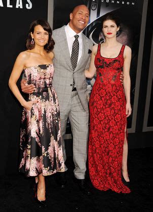 Carla Gugino Dwayne Johnson Alexandra Daddario Editorial Stock Photo