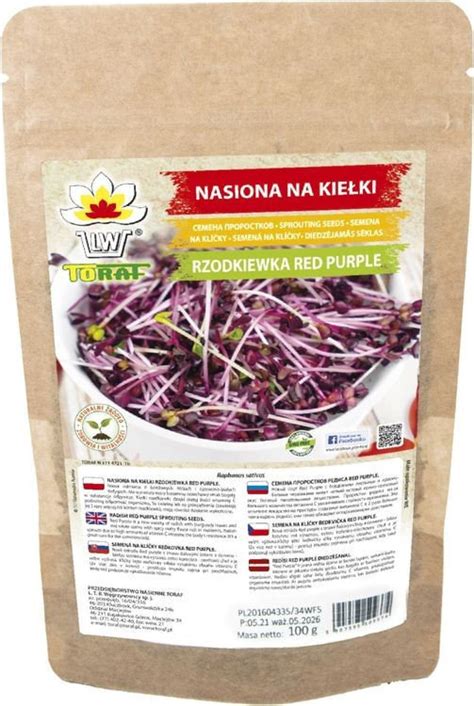 Nasiona Na Kiełki Rzodkiewka Red Purple 100G Toraf Sklep EMPIK