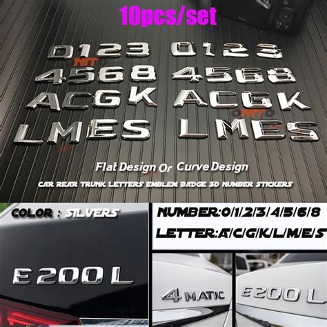 Pcs Number Trunk Rear Emblem Badge Letters Sticker For Benz C Clk Cls