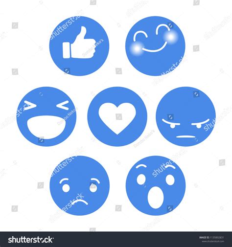 Set Emoticon Emoji Flat Design Style Stock Vector Royalty Free