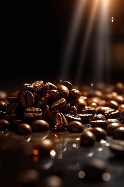 Premium AI Image | Coffee beans on black background