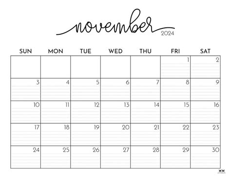 November 2024 Calendar With Holidays Printable Free Trial Calendar