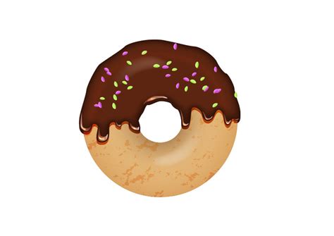 Chocolate Sprinkles Donut Vector Illustration