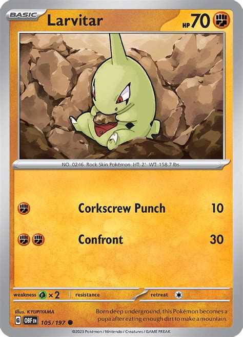 Larvitar 105 Prices Pokemon Obsidian Flames Pokemon Cards