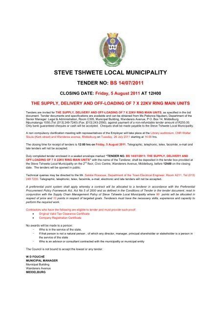 STEVE TSHWETE LOCAL MUNICIPALITY