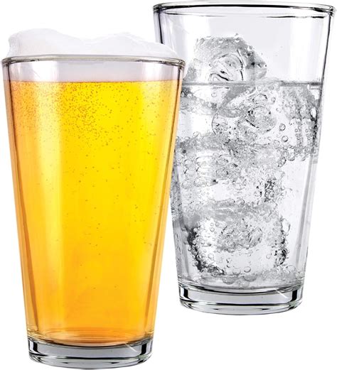 Kitchen Lux 1 Pint Beer Glasses 2 Pack Elegant 16 Oz Tall Clear