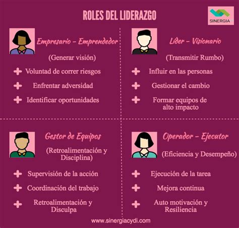 Infografía Los roles del liderazgo Leadership Mental Health Entrepreneur