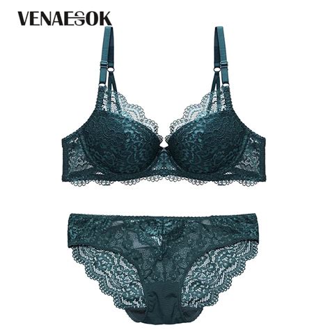 Europe Gather Bras Green Lingerie Sets Lace Embroidery Brassiere Cotton