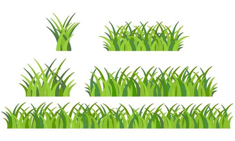 Set Of Green Grass Vector Illustration Vector Art At Vecteezy