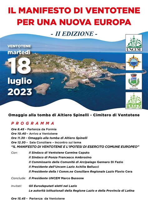 UNCEM Ventotene martedì 18 luglio la seconda edizione de Il