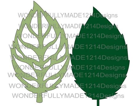 Svg Geomertic Rose Leaf Rose Leaf Template Open Leaf Template Paper