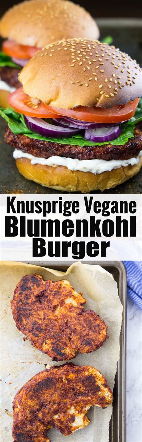 Veganer Burger Mit Bbq Blumenkohl Vegan Heaven