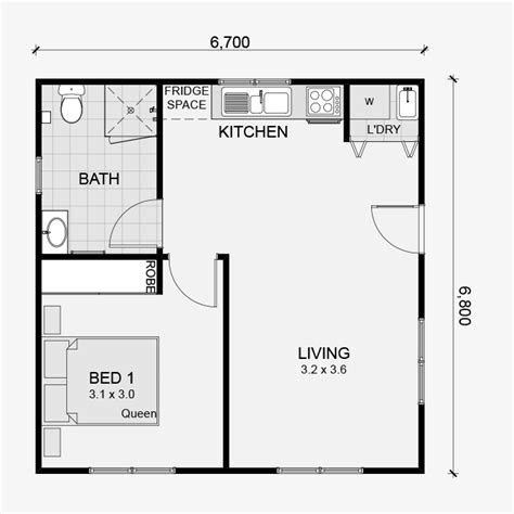 Rosewood Granny Flat Floor Plan Two Bedroom Apartment