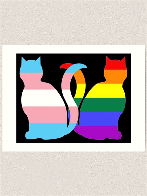 Gay Trans Pride Cats Art Print By Shaneisadragon Redbubble