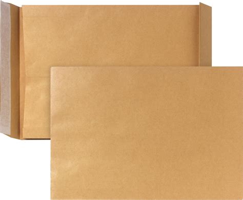 Bong Lot de 10 enveloppes à soufflet C4 autocollantes avec fond bloc et