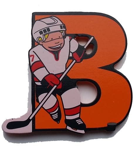 Wooden Hockey Players Alphabet Letters Hockey Bedroom Door Name Ebay