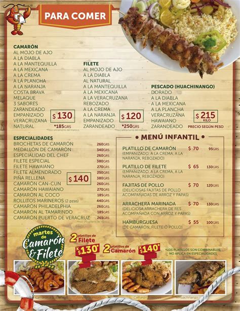 Menu At Mariscos Puerto De Veracruz Restaurant Villa De Álvarez