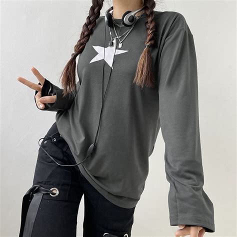 Jual [ready] Star Shirt Y2k Oversize Top Acubi Streetwear Harajuku Goth