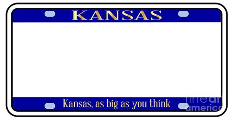 Blank Kansas State License Plate Digital Art by Bigalbaloo Stock - Pixels