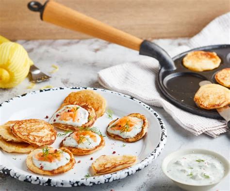 Blinis de pomme de terre au saumon fumé Cookidoo la plateforme de