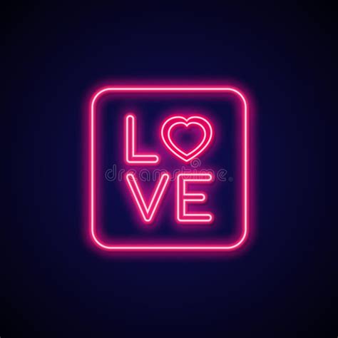 Neon Signboard Love Valentine Romance Sign Stock Vector Illustration Of Electric Banner