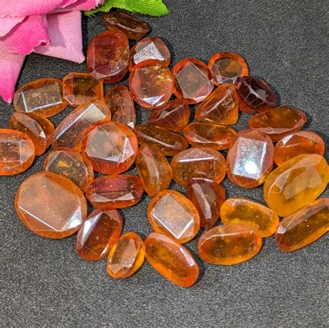 Natural Hessonite Gemstone Lot Honey Brown Color Oval Shaped Loose