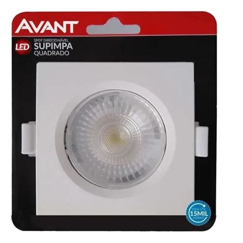 Kit 4 Spot Led De Embutir Quadrado 5w 4000k Luz Neutra Bivolt Avant