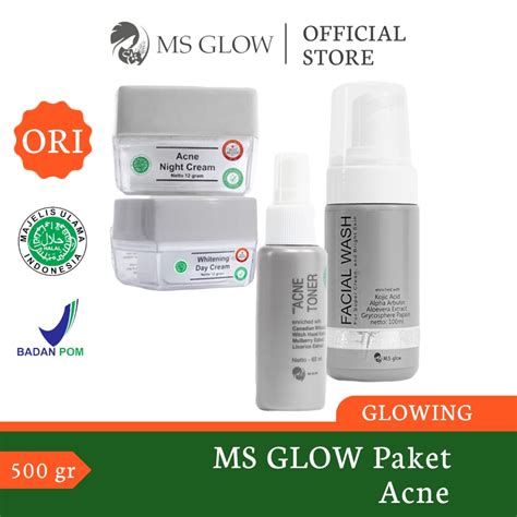 Jual Ms Glow Paket Acne Original 1 Paket Wajah Lengkap Skincare Ms Ma