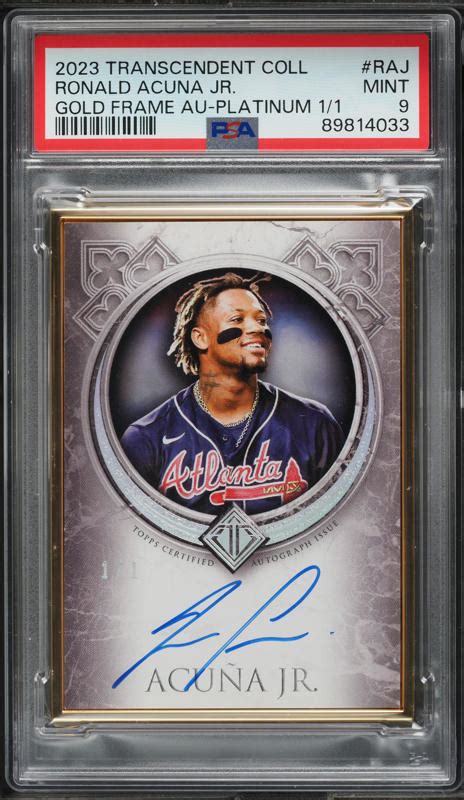 2023 Topps Transcendent Gold Frame Platinum Ronald Acuna Jr AUTO 1 1