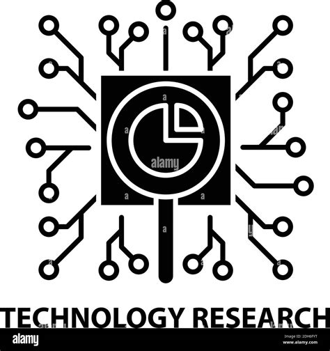 Technology Research Icon Black Vector Sign With Editable Strokes