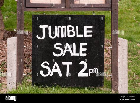 Jumble Sale Sign Uk Stock Photo Alamy