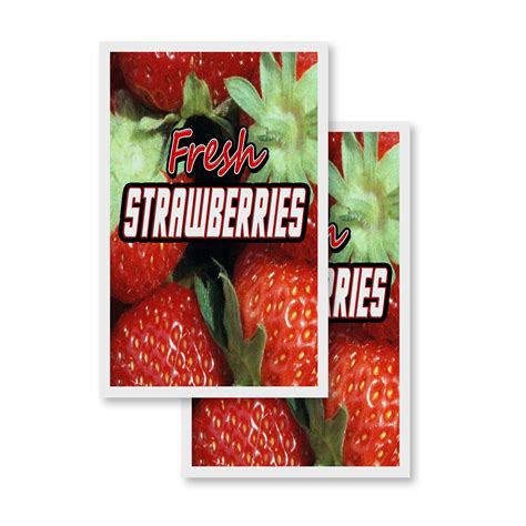 Coroplast Fresh Strawberries Pack X Vinyl Decals Sign